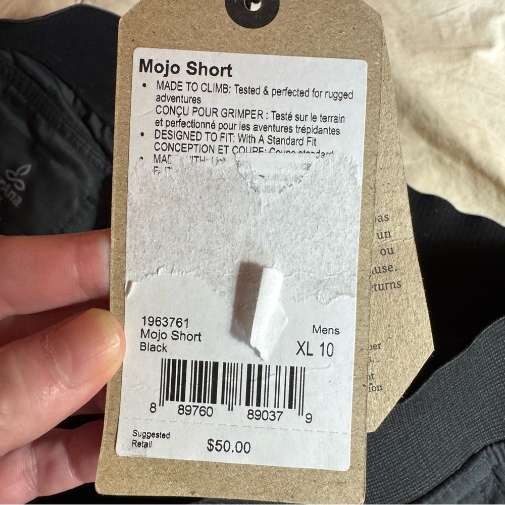 NWT Men's Prana Mojo Hiking Performance Shorts, Black, Size XL - Picture 6 of 9